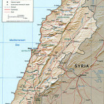 Kaart Libanon-Syrië